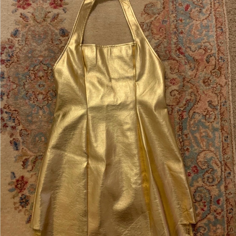 Fashion Brand Company Gold Mini Dress